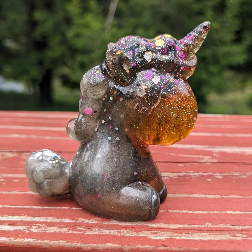 Unicorn Set Three Cute Kawaii Gift Handmade Epoxy Resin Glitter Colorful Rainbow - Picture 14 of 15